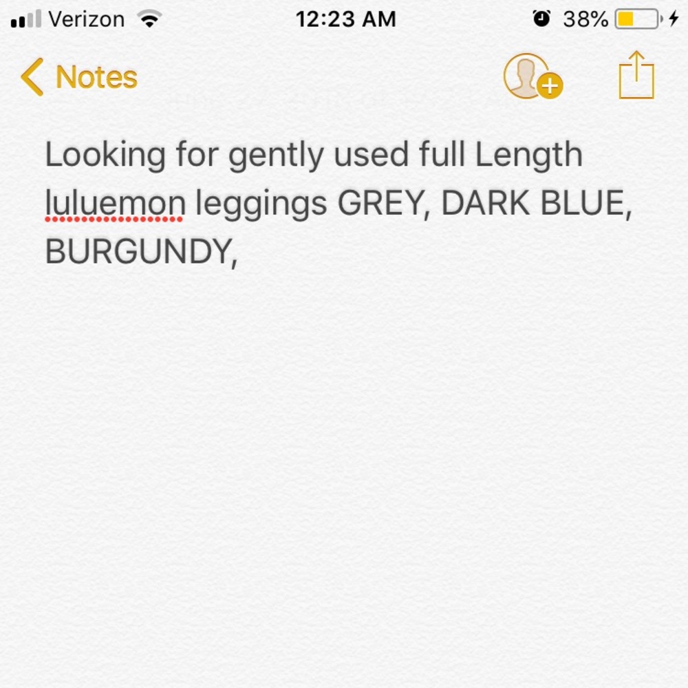 LOOKING FOR LULU LEGGINGS size 6